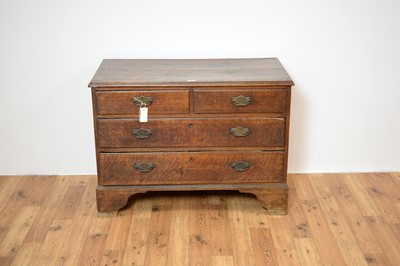 Lot 55 - An 18th Century oak chest of drawers of low form.