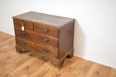 Lot 55 - An 18th Century oak chest of drawers of low form.