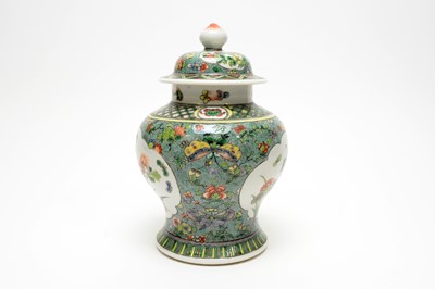 Lot 819 - Chinese famille vert vase and cover