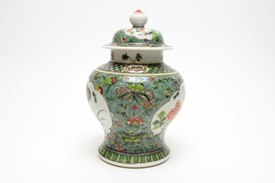 Lot 819 - Chinese famille vert vase and cover