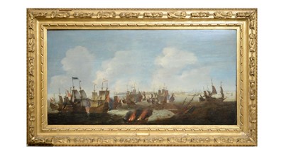 Lot 1110 - Abraham de Verwer - Battle in the Downs 1639 | oil