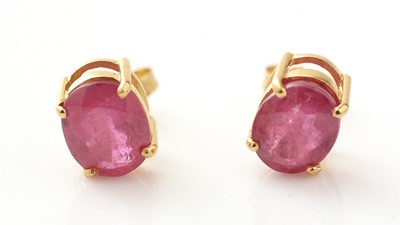 Lot 531 - A pair of ruby earrings