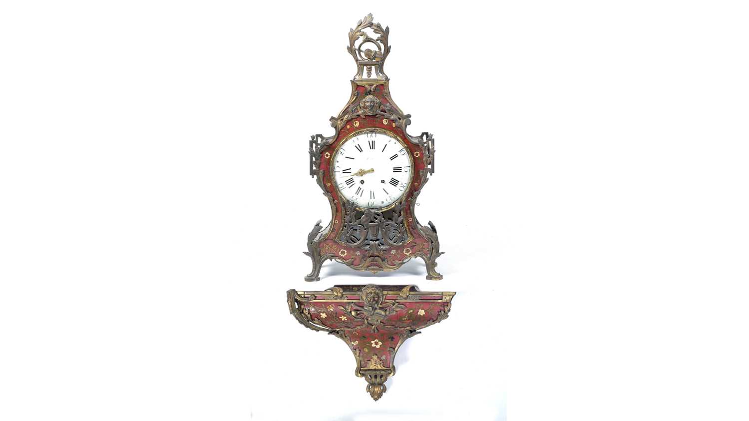 Lot 1251 - An 18th Century Swiss Neuchatel musical wall clock with original bracket