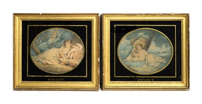 Lot 1010 - After Richard Cosway - Infancy, and Fidelity | stipple engravings