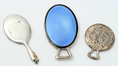 Lot 301 - Three silver miniature or toy hand mirrors