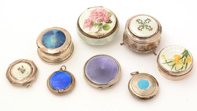 Lot 309 - An Edwardian silver box  and other silver and enamelled boxes
