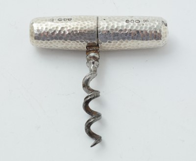 Lot 311 - A late Victorian silver mounted pocket corkscrew; and other items