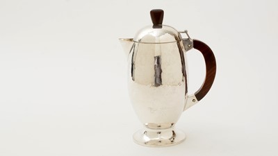 Lot 5 - An Elizabeth II silver handmade coffee pot