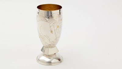 Lot 21 - A contemporary handmade silver goblet