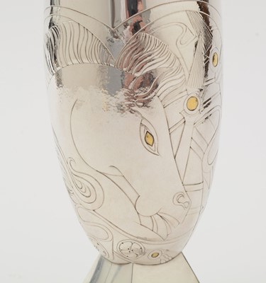 Lot 12 - A contemporary handmade silver goblet