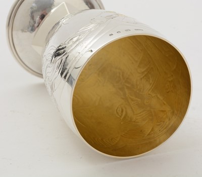 Lot 12 - A contemporary handmade silver goblet