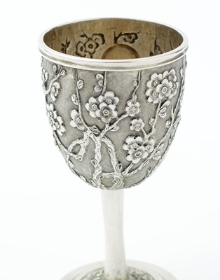 Lot 104 - A late 19th century Chinese silver goblet