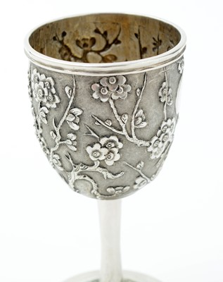 Lot 104 - A late 19th century Chinese silver goblet