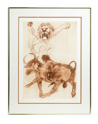 Lot 175 - Dame Elisabeth Frink - Herakles & the Bull | limited edition etching