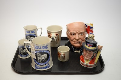 Lot 466 - A selection of bulldog themed ceramics; and other items