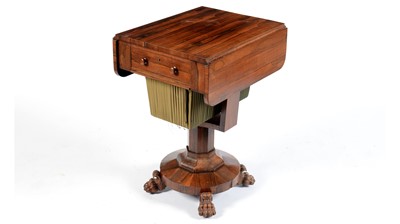 Lot 1345 - A Victorian rosewood work table