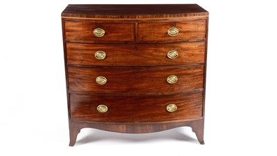 Lot 1347 - A George III mahogany bowfront chest