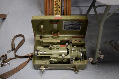 Lot 492 - A surveyor's theodolite; and other items.