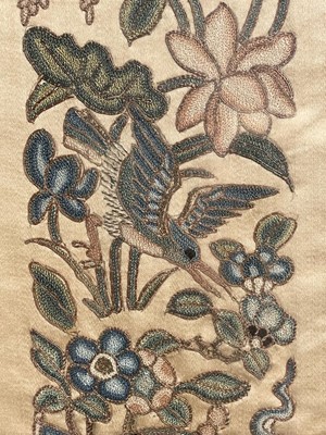 Lot 1187 - A Qing Chinese silkwork "forbidden knot" sleeve band