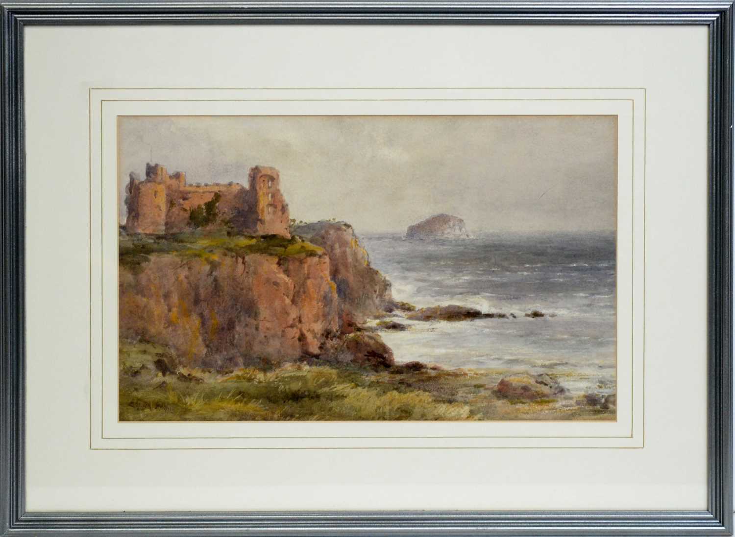 Lot 754 - Edward Tucker Jr /  Edward Arden - Tantallon Castle | watercolour