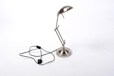 Lot 121 - A retro vintage industrial space age brushed metal desk lamp