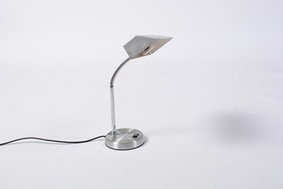 Lot 123 - A retro vintage industrial space age brushed metal desk lamp