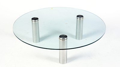 Lot 64 - A retro vintage 20th Century industrial space age coffee table of circular form