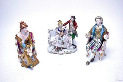 Lot 397 - A pair of Italian Tiche porcelain figures