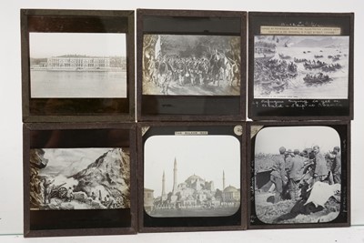 Lot 9 - A collection of early 20th Century Magic Lantern slides detailing the Balkan War