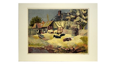 Lot 218 - John Aldridge - Essex Farmyard | colour lithograph