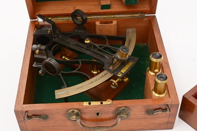 Lot 186 - A 19th Century Victorian Sextant and Binoculars, presented to Captain D Ball in 1893