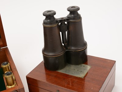 Lot 186 - A 19th Century Victorian Sextant and Binoculars, presented to Captain D Ball in 1893