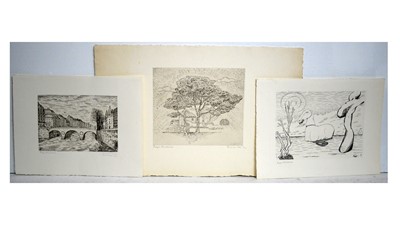 Lot 232 - Roger Vuillard - Pins en Ete, Pont Saint Michel, and Surrealist Landscape | etchings