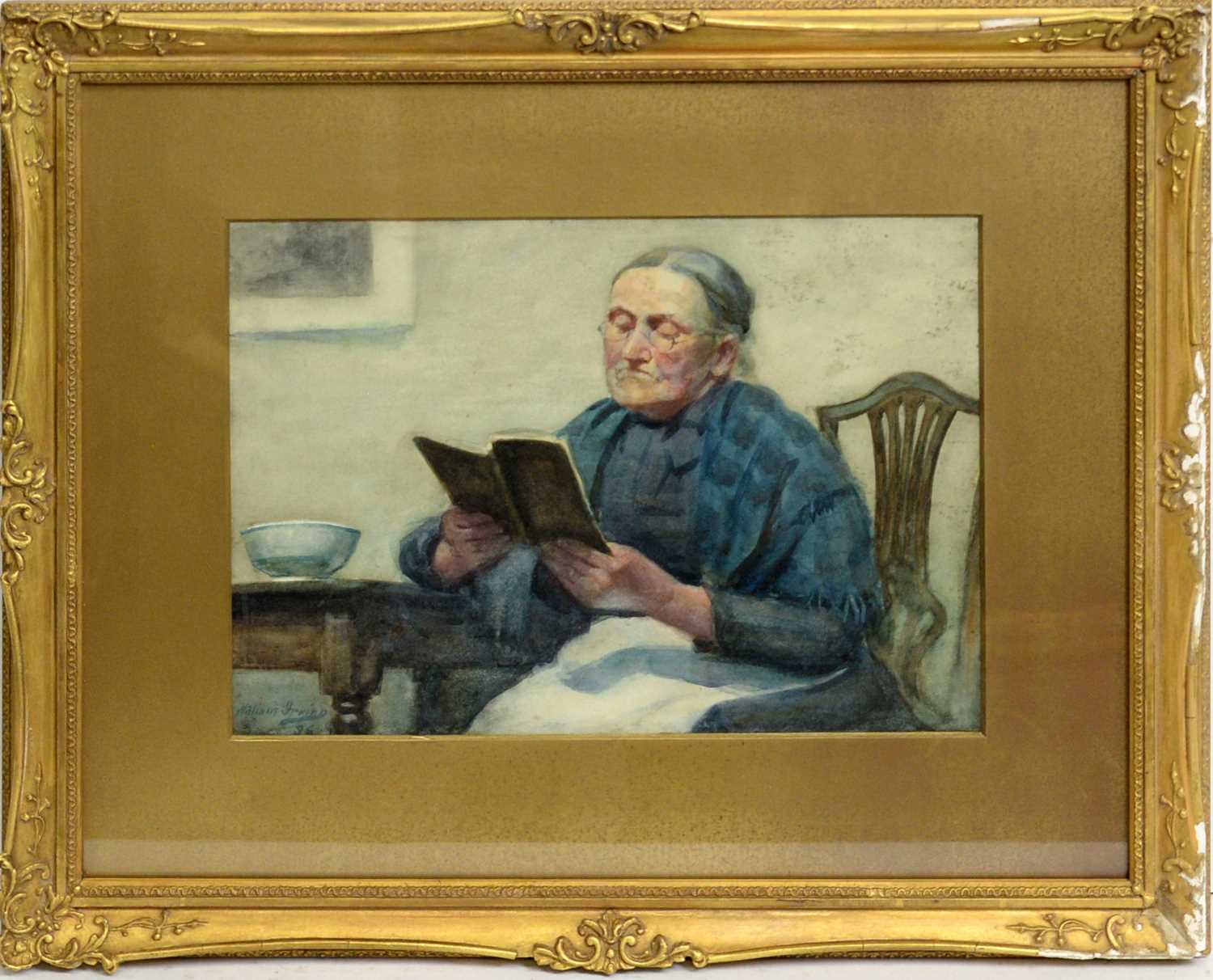 Lot 724 - William Irving - Never Alone with a Book | watercolour