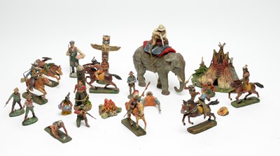 Lot 269 - Elastolin cowboy and Indian Figures