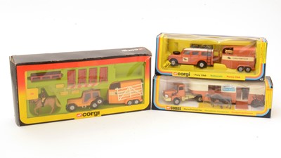 Lot 309 - Corgi Pony Club Land Rover and Trailer, Giftset and  Horse Transporter