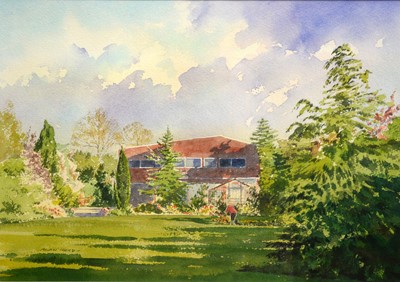 Lot 760 - Alan Reed - Gardening in the Springtime | watercolour