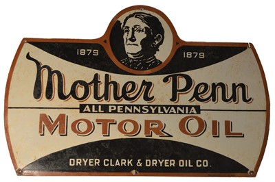 Lot 94 - An enamel advertising sign, Mother Penn Motor Oil