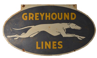 Lot 95 - An enamel advertising sign, Greyhound Lines