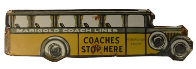 Lot 97 - ﻿An enamel advertising sign,﻿ Marigold Coach Lines