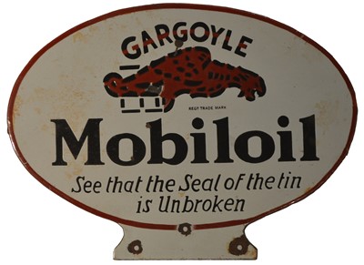 Lot 106 - An enamel advertising sign, Gargoyle Mobiloil