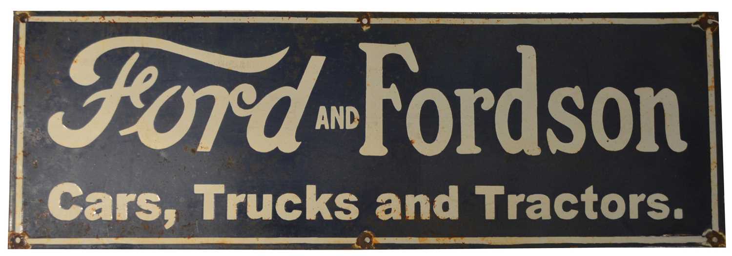 Lot 108 - An enamel advertising sign, Ford and Fordson