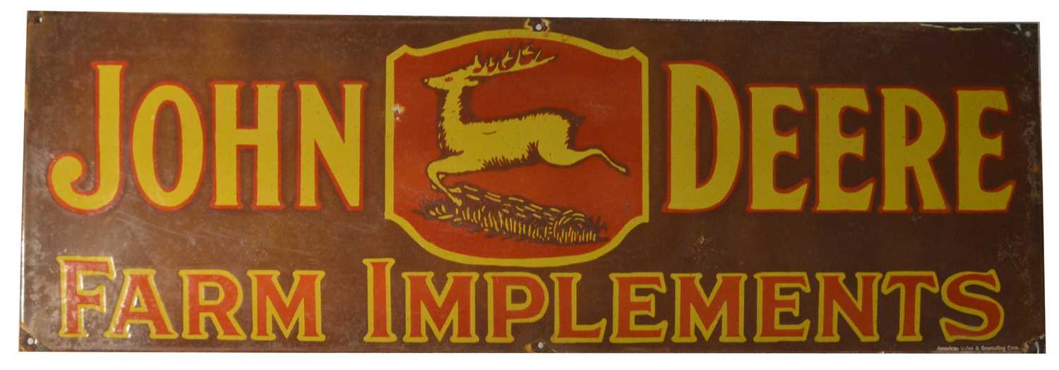 Lot 110 - ﻿An enamel advertising sign,﻿ John Deere