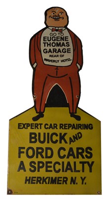 Lot 115 - An enamel advertising sign, Eugene Thomas Garage