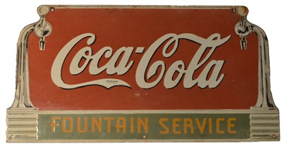 Lot 117 - An enamel advertising sign, Coca-Cola Fountain Service