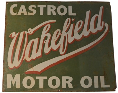 Lot 126 - An enamel advertising sign, Wakefield Castrol Motor Oil