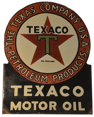 Lot 130 - ﻿An enamel advertising sign, ﻿Texaco Motor Oil