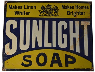 Lot 137 - ﻿An enamel advertising sign, ﻿Sunlight Soap