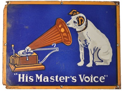 Lot 145 - ﻿An enamel advertising sign, ﻿His Master's Voice