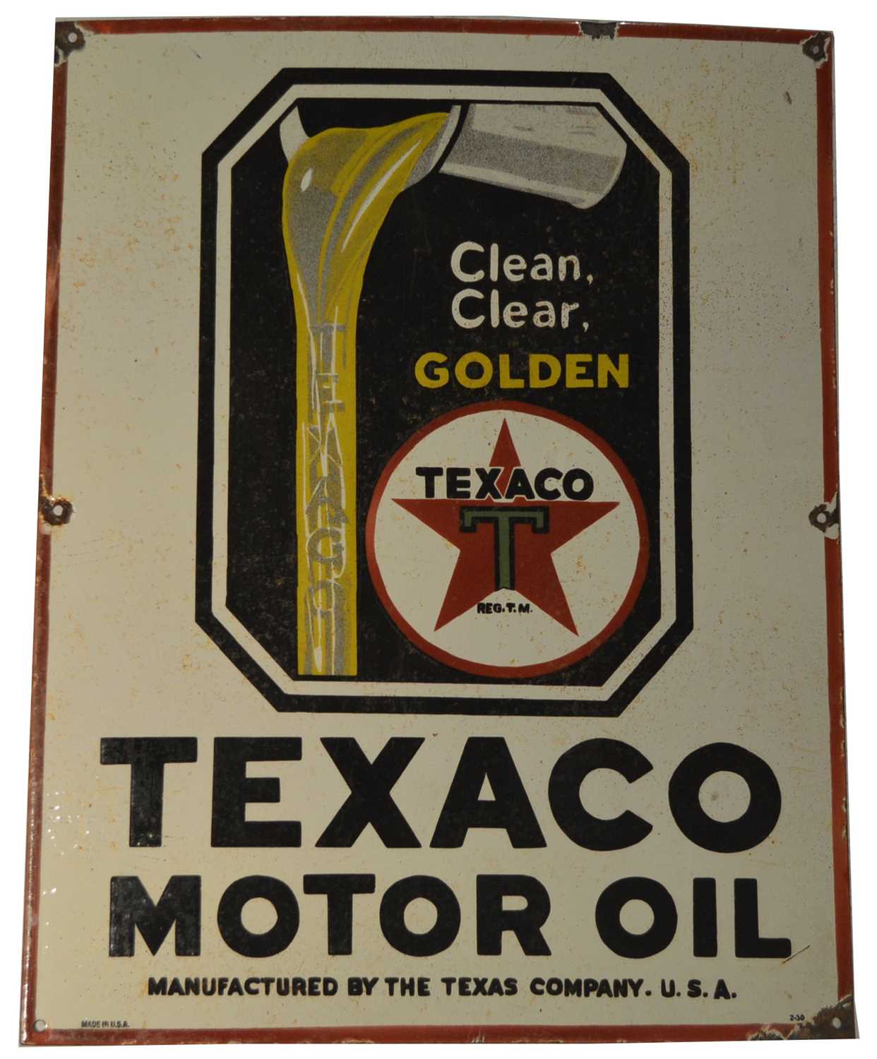 Lot 146 - ﻿An enamel advertising sign, ﻿Texaco Motor Oil